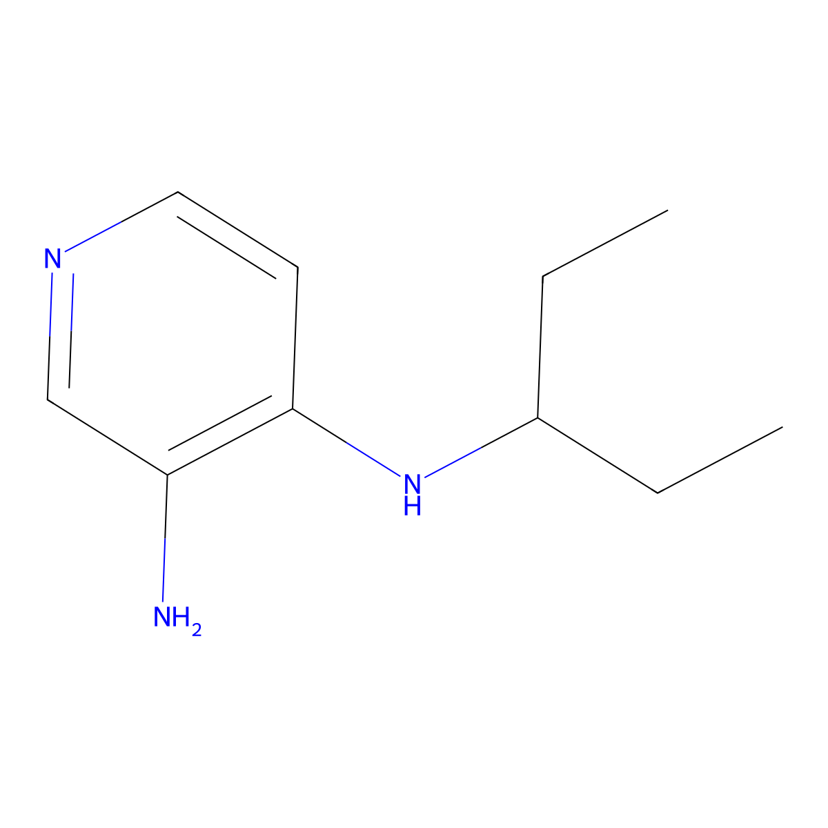 N4-(pentan-3-yl)pyridine-3,4-diamine molecular structure, CAS 1039986-25-8