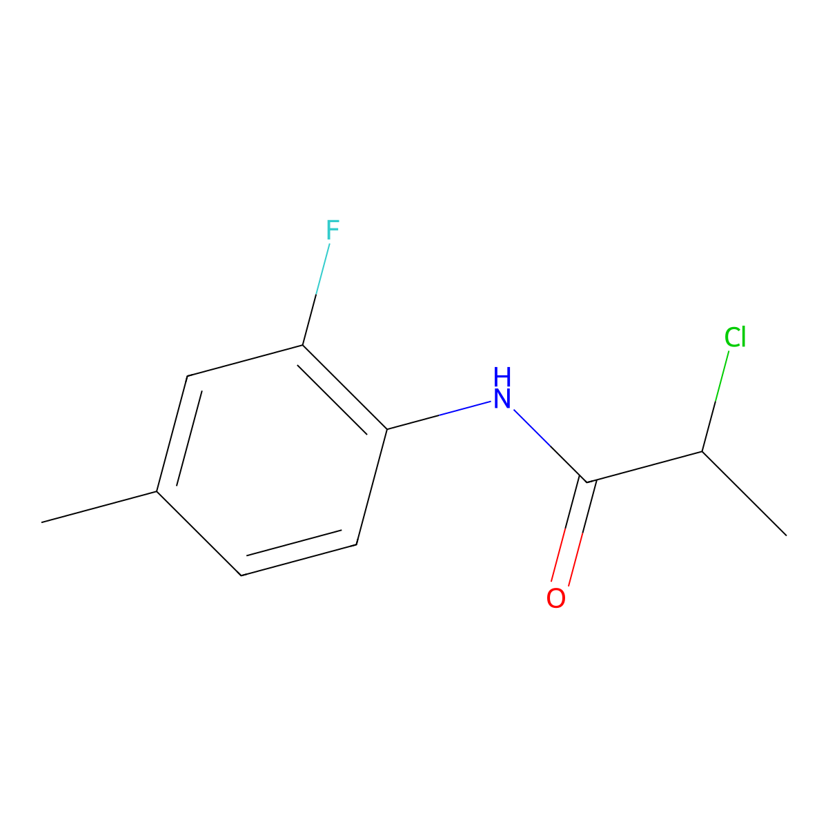 2-chloro-N-(2-fluoro-4-methylphenyl)propanamide molecular structure, CAS 1039986-34-9