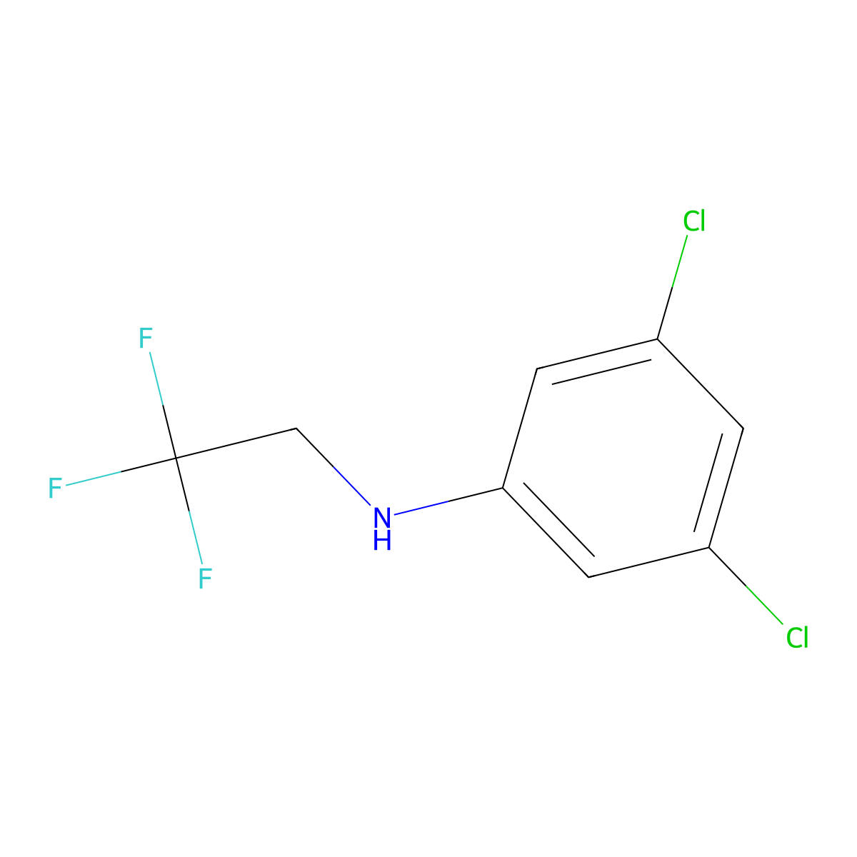 3,5-dichloro-N-(2,2,2-trifluoroethyl)aniline molecular structure, CAS 1039986-74-7
