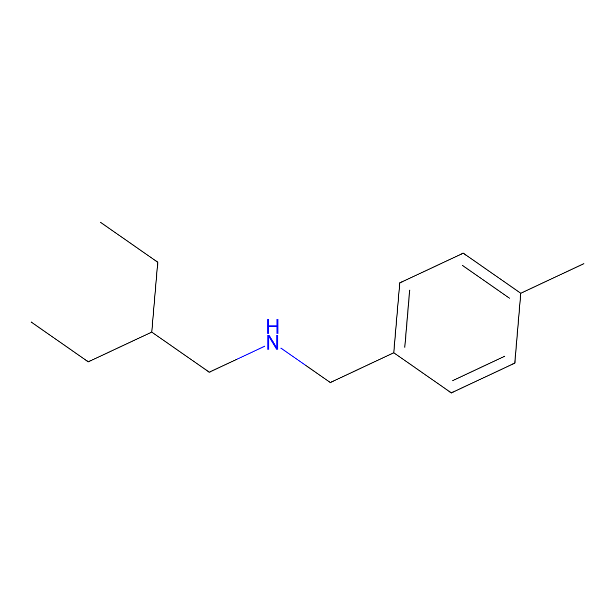 (2-Ethylbutyl)[(4-methylphenyl)methyl]amine molecular structure, CAS 1039986-94-1
