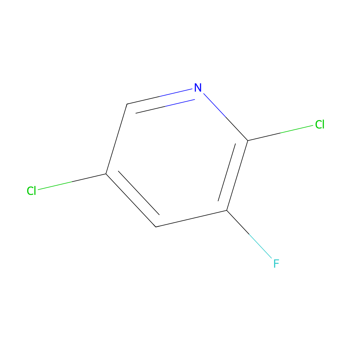 2,5-Dichloro-3-fluoropyridine molecular structure, CAS 103999-77-5