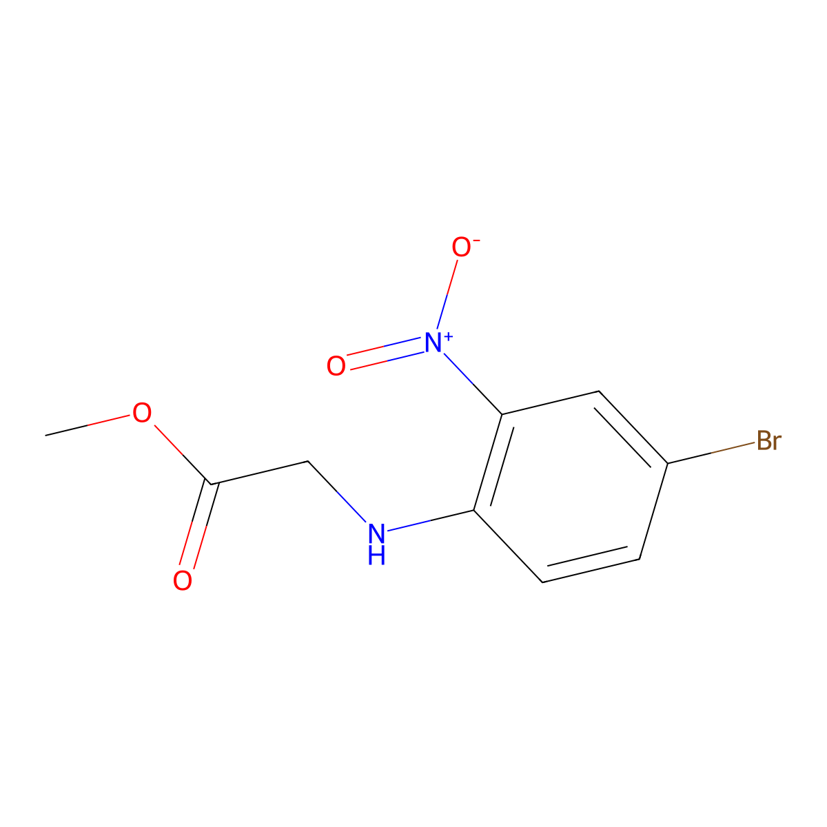 Methyl 2-(4-bromo-2-nitroanilino)acetate molecular structure, CAS 1039990-52-7
