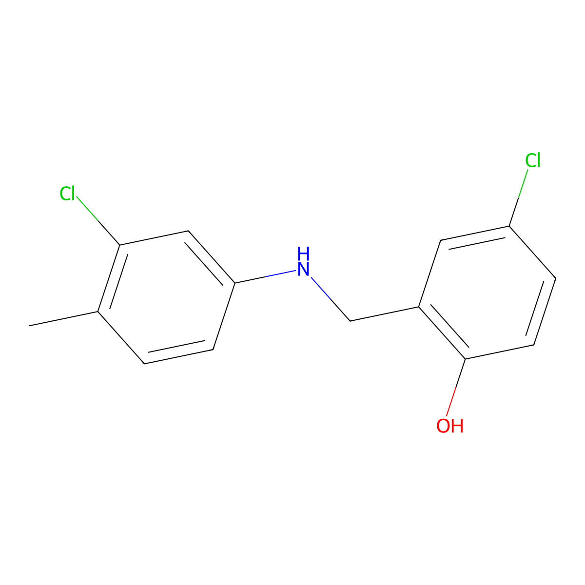 4-Chloro-2-{[(3-chloro-4-methylphenyl)amino]methyl}phenol molecular structure, CAS 1039991-99-5