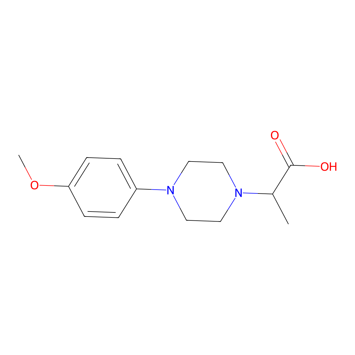 2-[4-(4-Methoxyphenyl)piperazin-1-yl]propanoic acid molecular structure, CAS 1039993-12-8