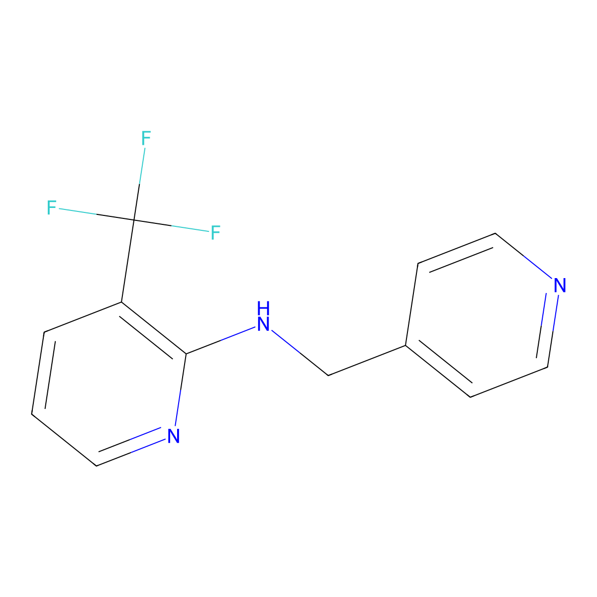 N-(pyridin-4-ylmethyl)-3-(trifluoromethyl)pyridin-2-amine molecular structure, CAS 1039998-26-9