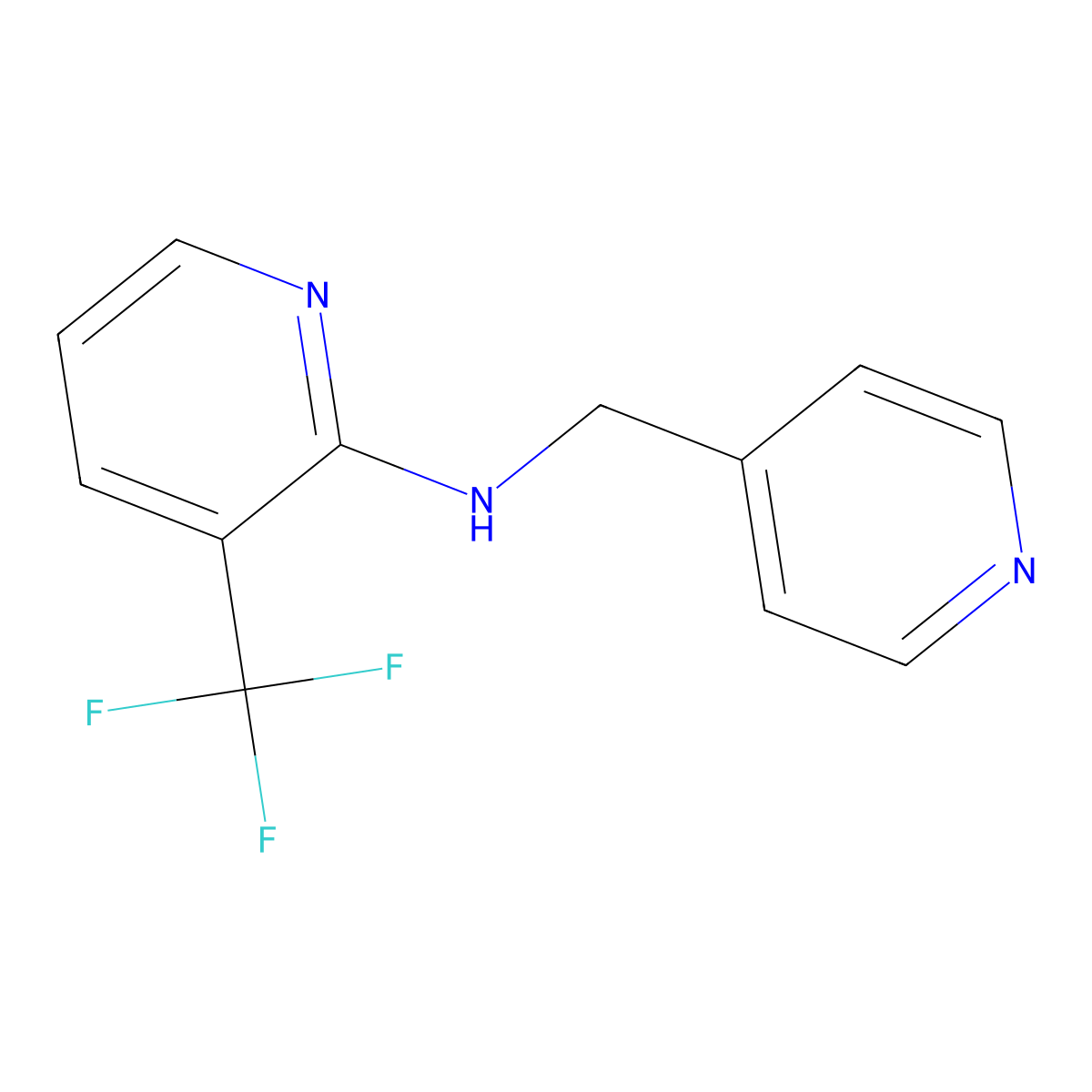 N-(pyridin-4-ylmethyl)-3-(trifluoromethyl)pyridin-2-amine molecular structure, CAS 1039998-26-9