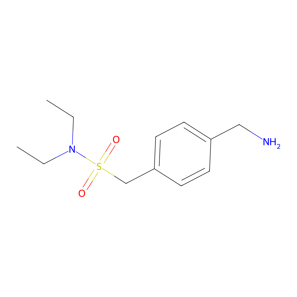 1-[4-(aminomethyl)phenyl]-N,N-diethylmethanesulfonamide molecular structure, CAS 1039998-42-9