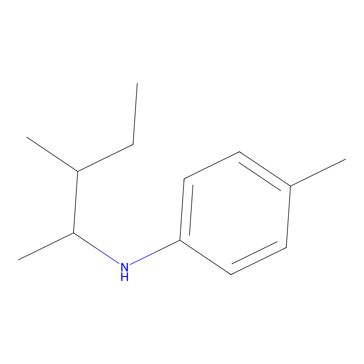 4-methyl-N-(3-methylpentan-2-yl)aniline molecular structure, CAS 1039999-20-6