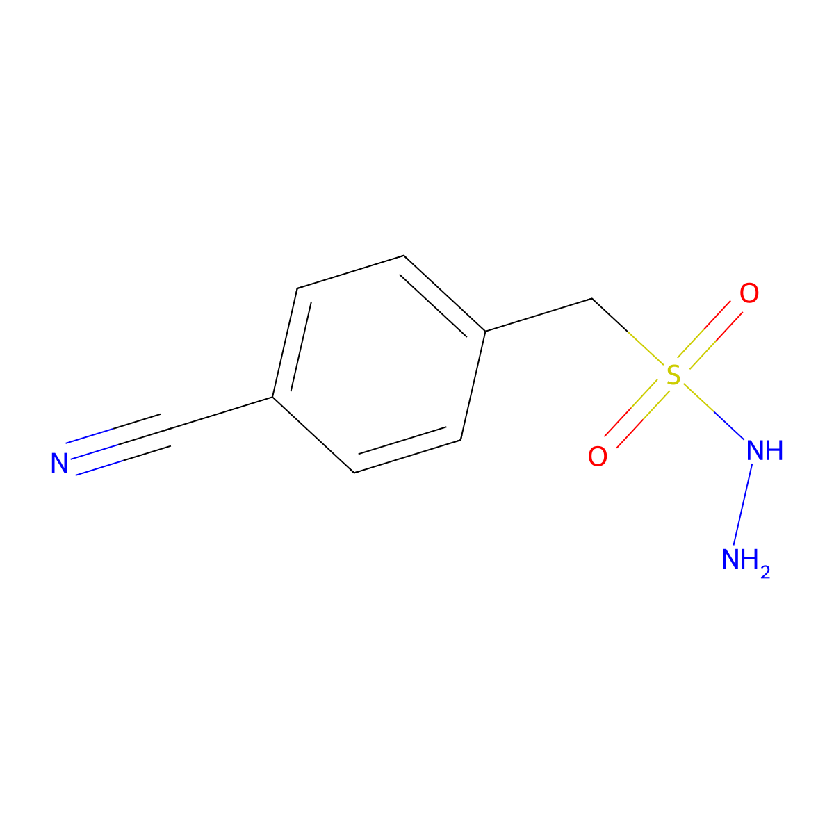 (4-Cyanophenyl)methanesulfonohydrazide molecular structure, CAS 1039999-28-4