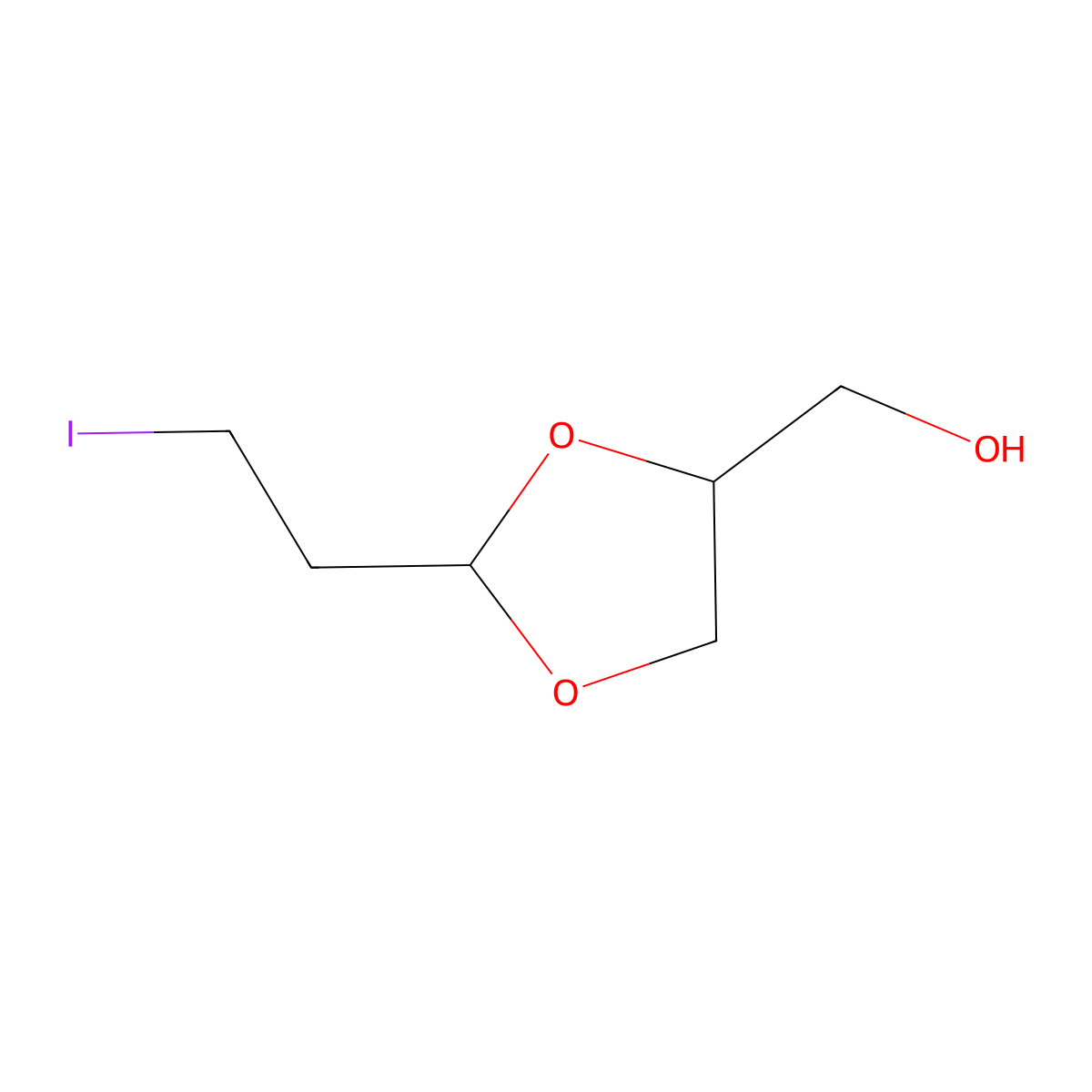 2-(2-Iodoethyl)-1,3-dioxolane-4-methanol molecular structure, CAS 104-08-5