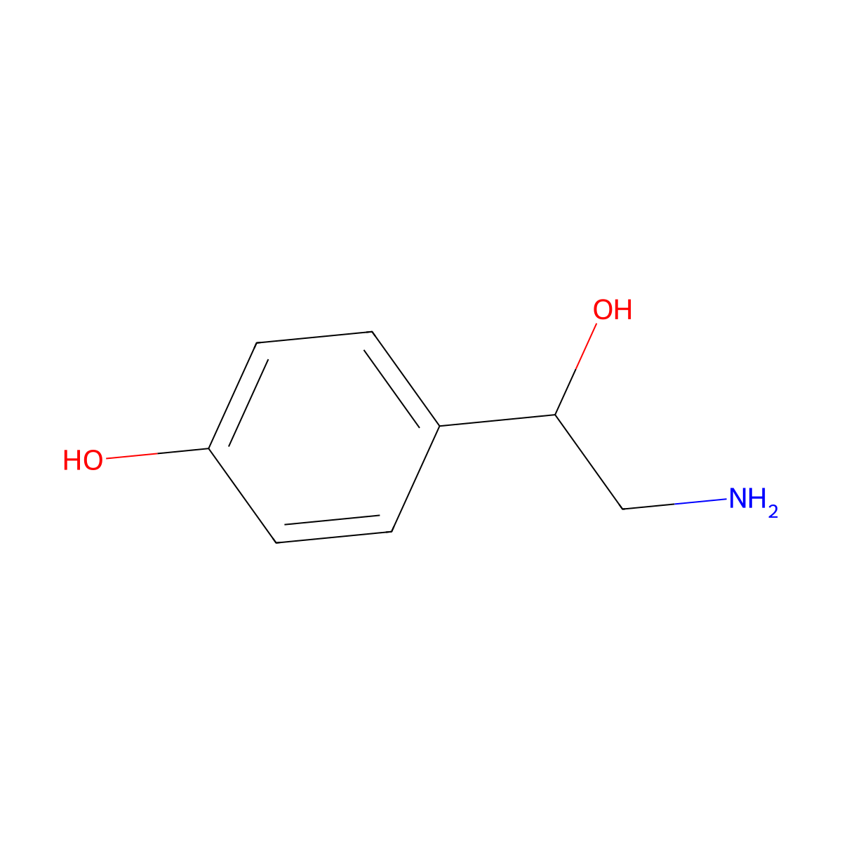 Octopamine molecular structure, CAS 104-14-3
