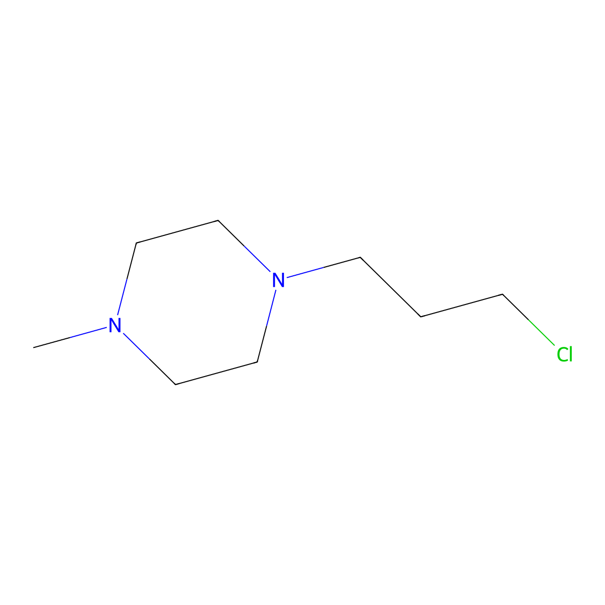 1-(3-Chloropropyl)-4-methylpiperazine molecular structure, CAS 104-16-5