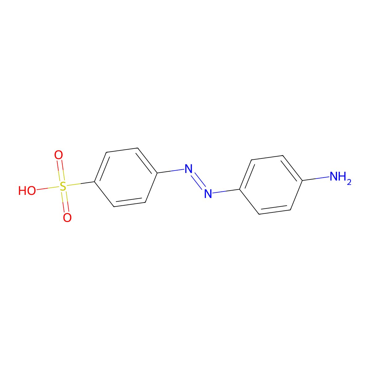 4-((4-Aminophenyl)diazenyl)benzenesulfonic acid molecular structure, CAS 104-23-4