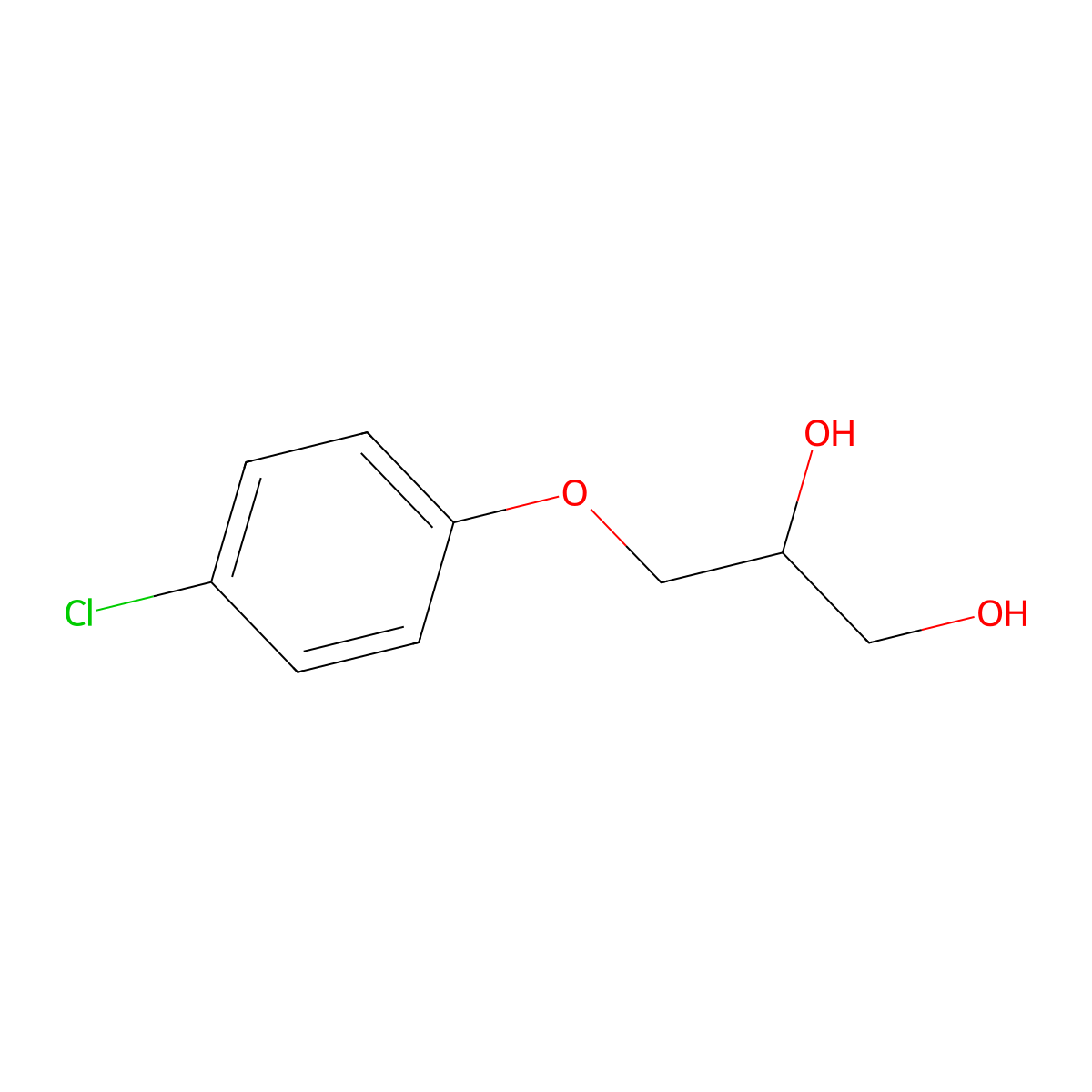 Chlorphenesin molecular structure, CAS 104-29-0