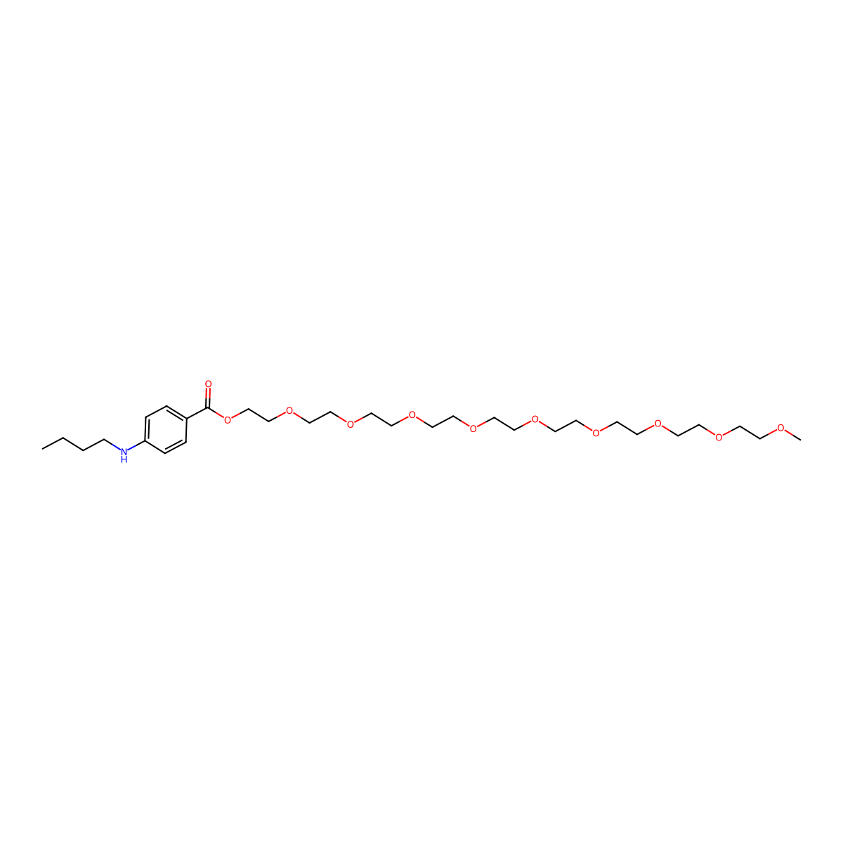 Benzonatate molecular structure, CAS 104-31-4