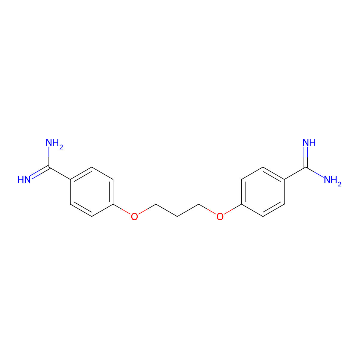 Propamidine molecular structure, CAS 104-32-5