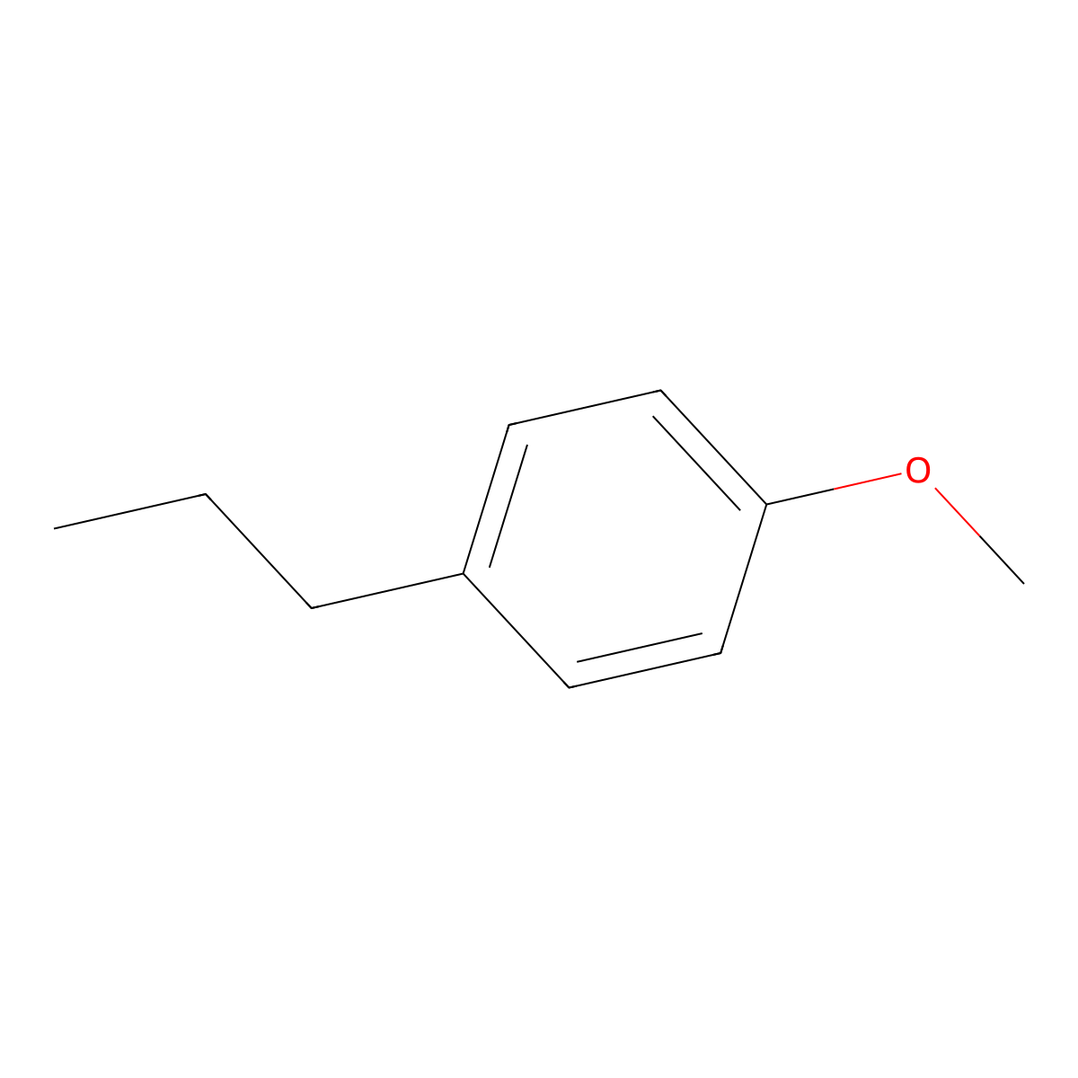 4-Propylanisole molecular structure, CAS 104-45-0
