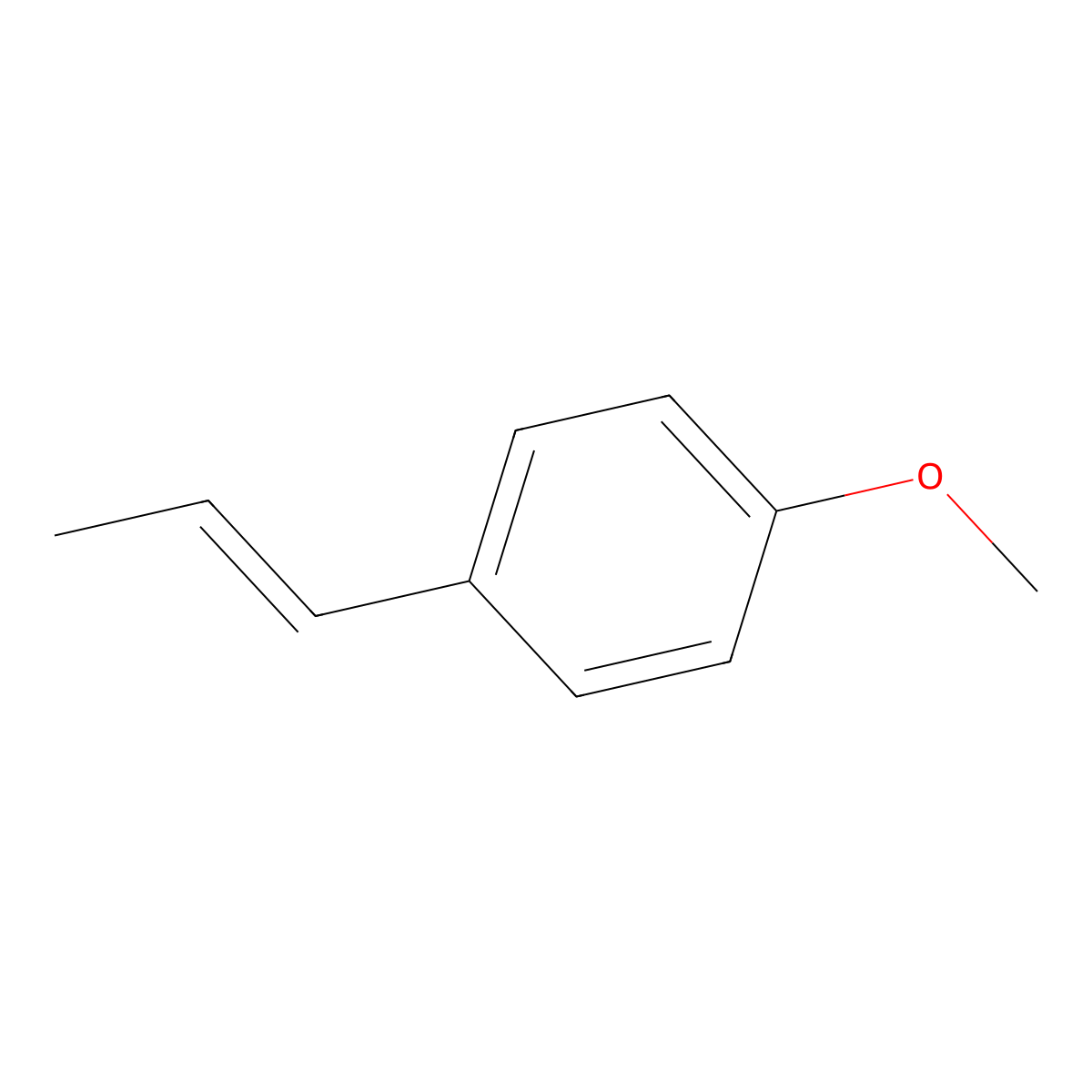Anethole molecular structure, CAS 104-46-1