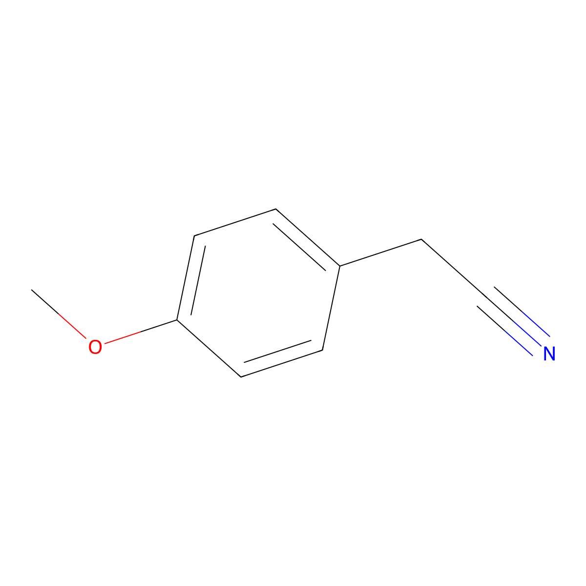 Benzeneacetonitrile, 4-methoxy- molecular structure, CAS 104-47-2
