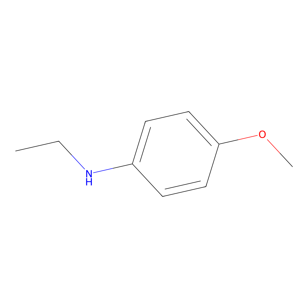N-Ethyl-4-methoxybenzenamine molecular structure, CAS 104-48-3