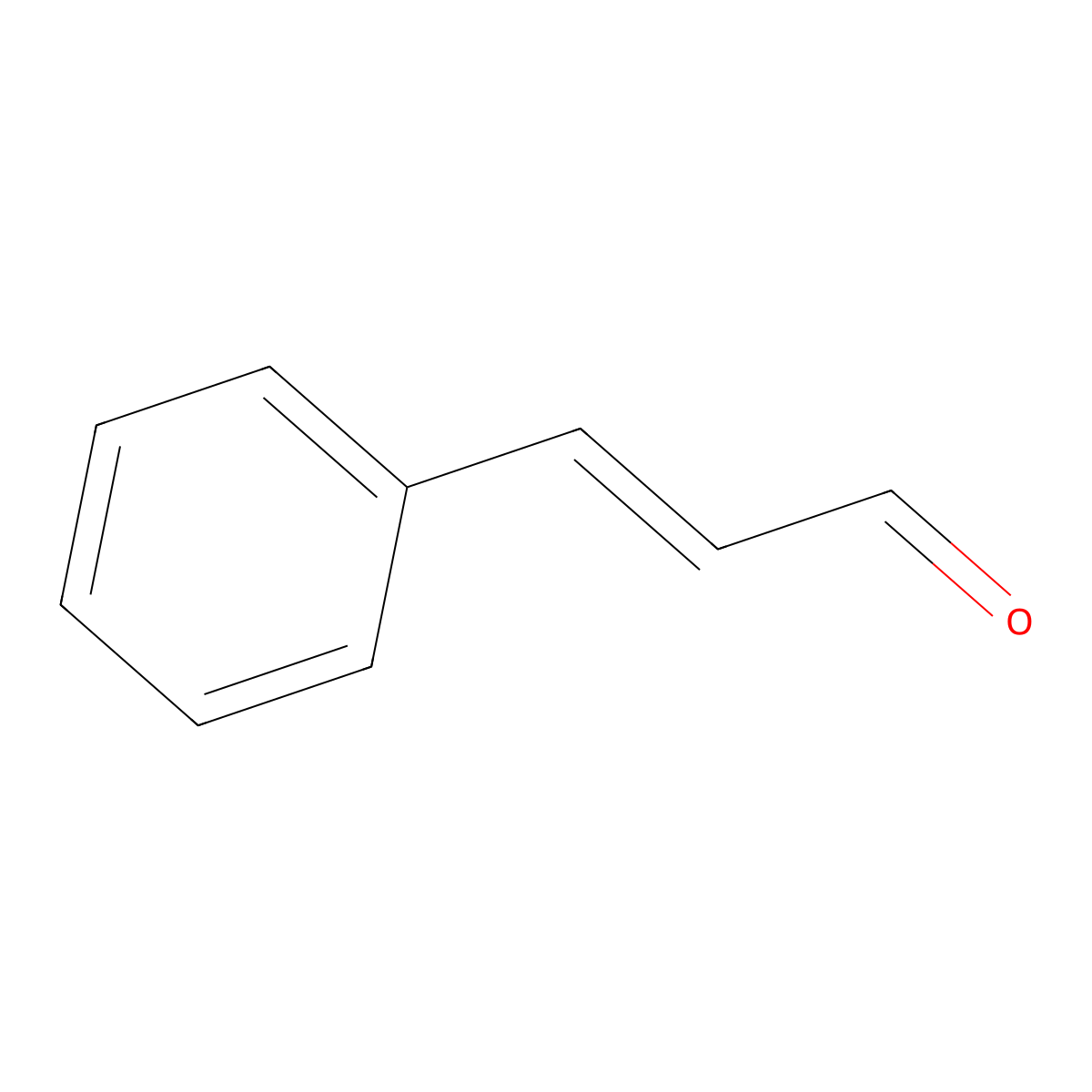 Cinnamaldehyde molecular structure, CAS 104-55-2