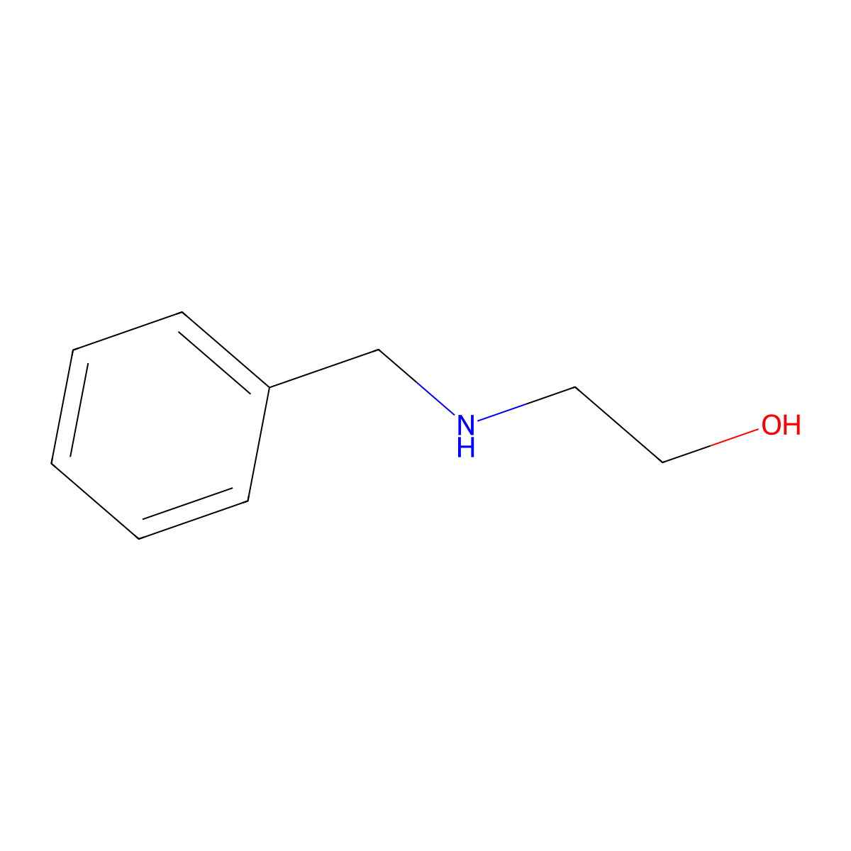 Benzylethanolamine molecular structure, CAS 104-63-2