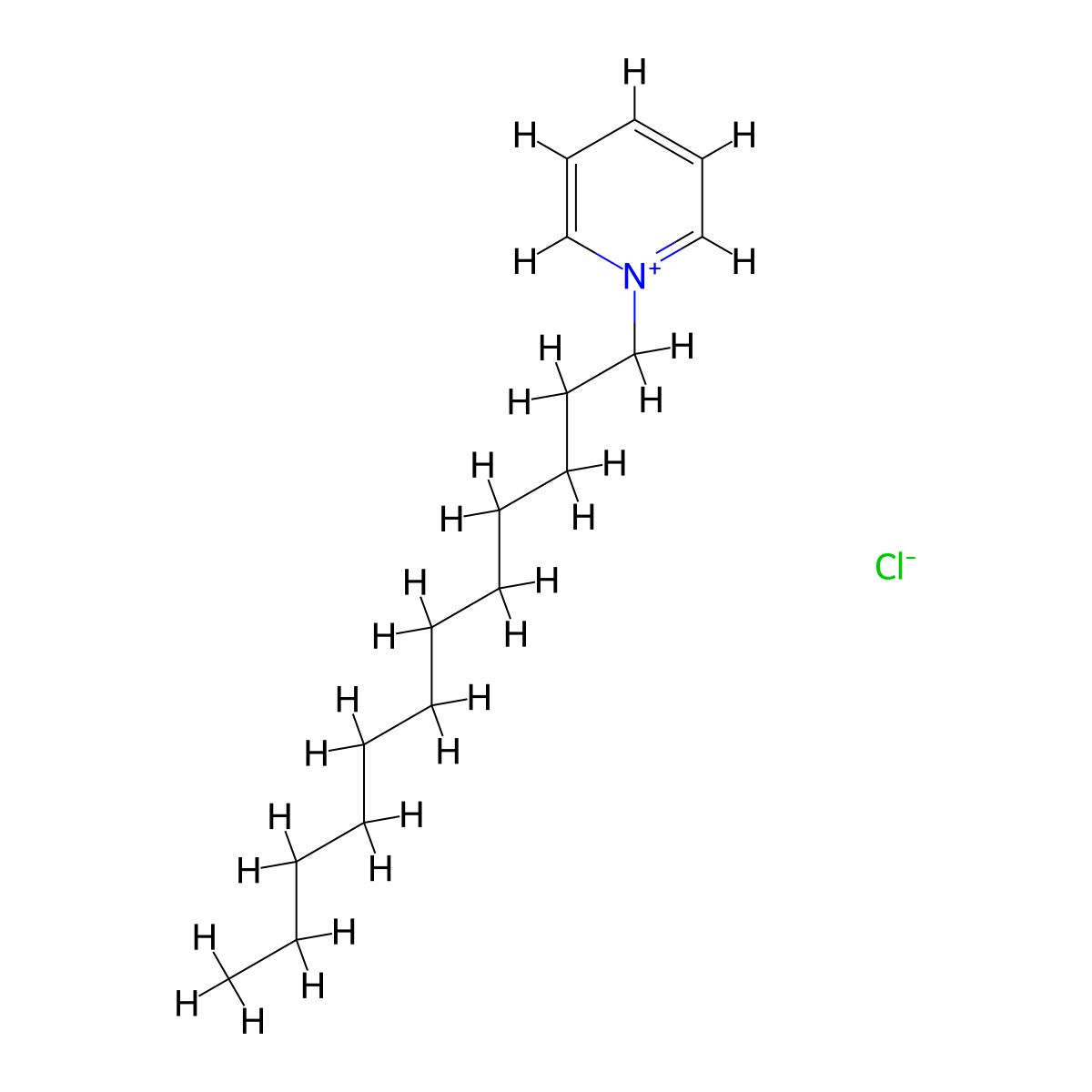 Dodecylpyridinium chloride molecular structure, CAS 104-74-5
