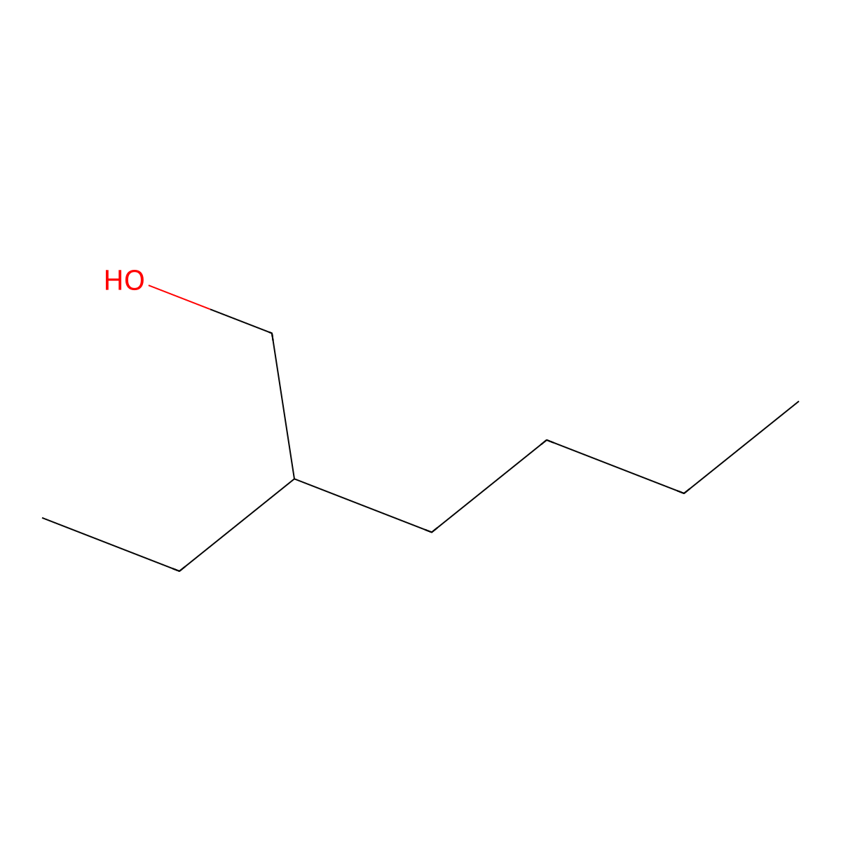 2-Ethylhexanol molecular structure, CAS 104-76-7