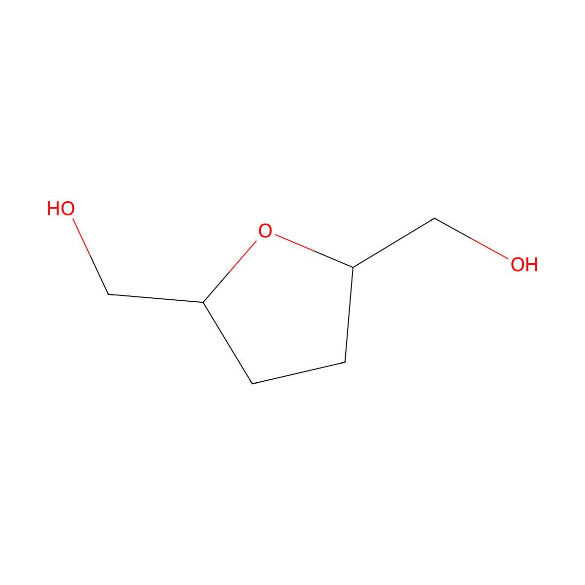 2,5-Tetrahydrofurandimethanol molecular structure, CAS 104-80-3