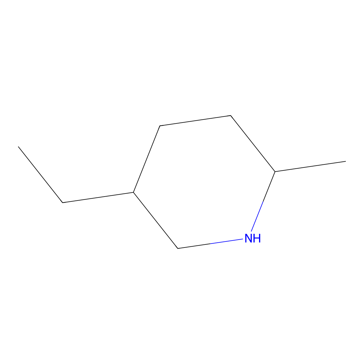 5-Ethyl-2-methylpiperidine molecular structure, CAS 104-89-2