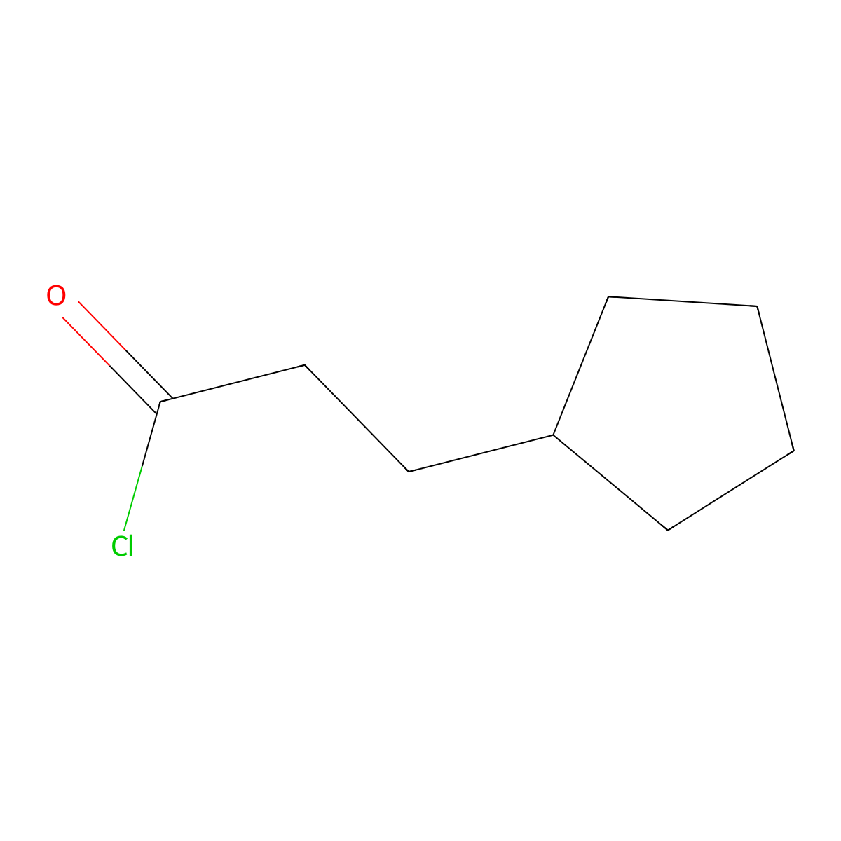 3-Cyclopentylpropionyl chloride molecular structure, CAS 104-97-2