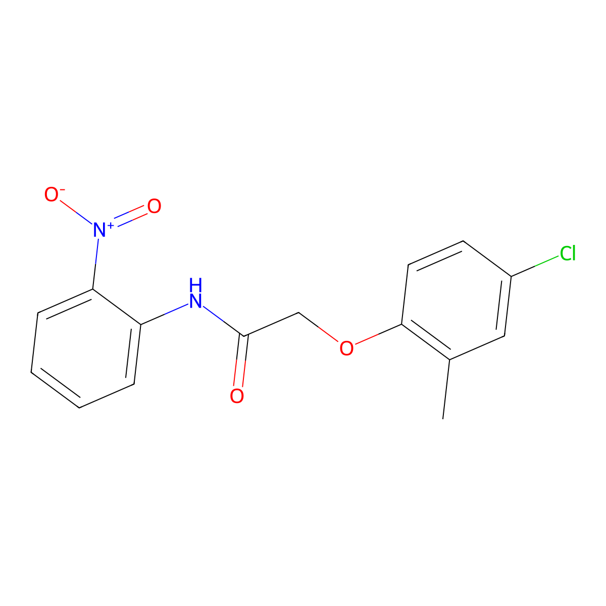 2-(4-chloro-2-methylphenoxy)-N-(2-nitrophenyl)acetamide molecular structure, CAS 1040-53-5