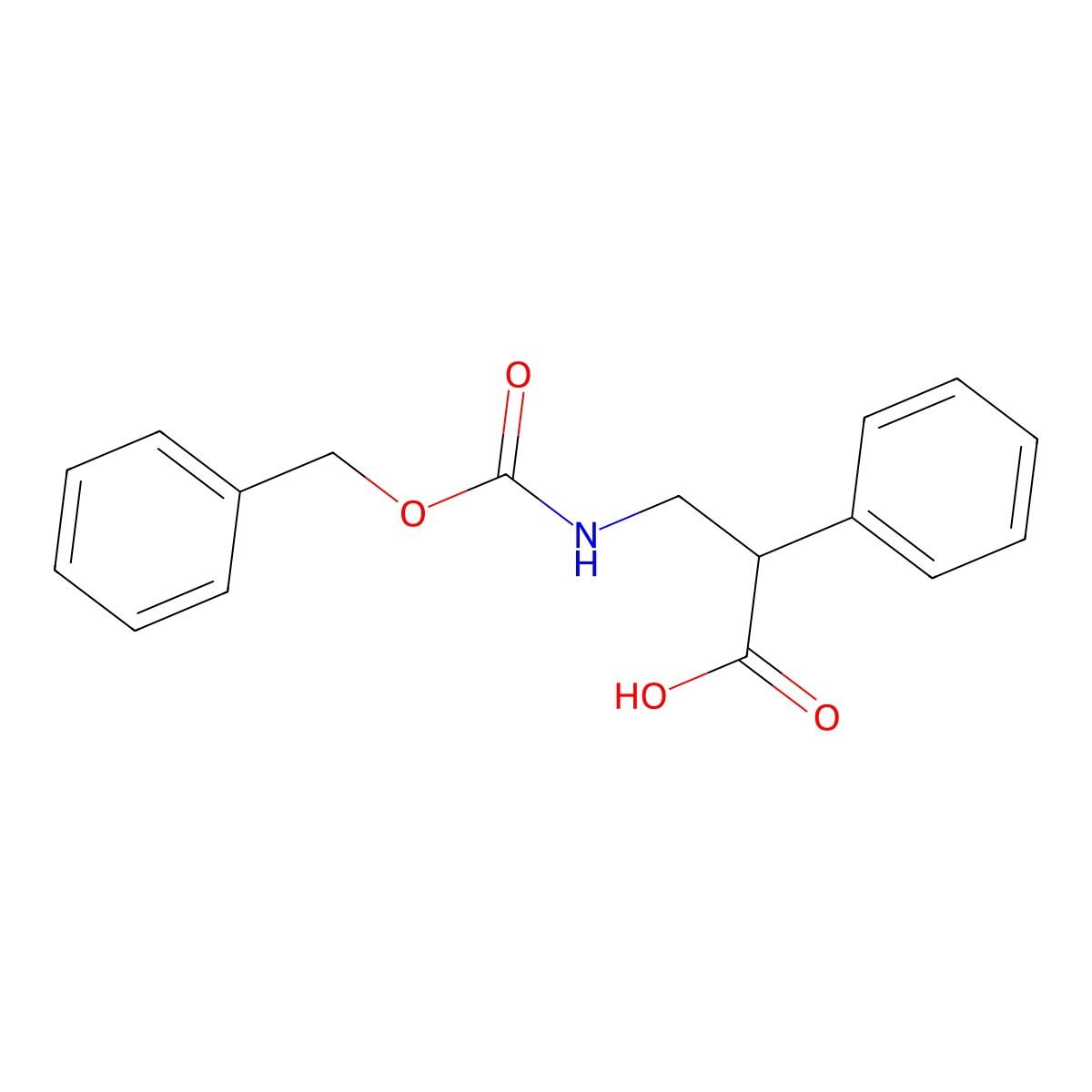 (R)-3-(((Benzyloxy)carbonyl)amino)-2-phenylpropanoic acid molecular structure, CAS 1040-59-1