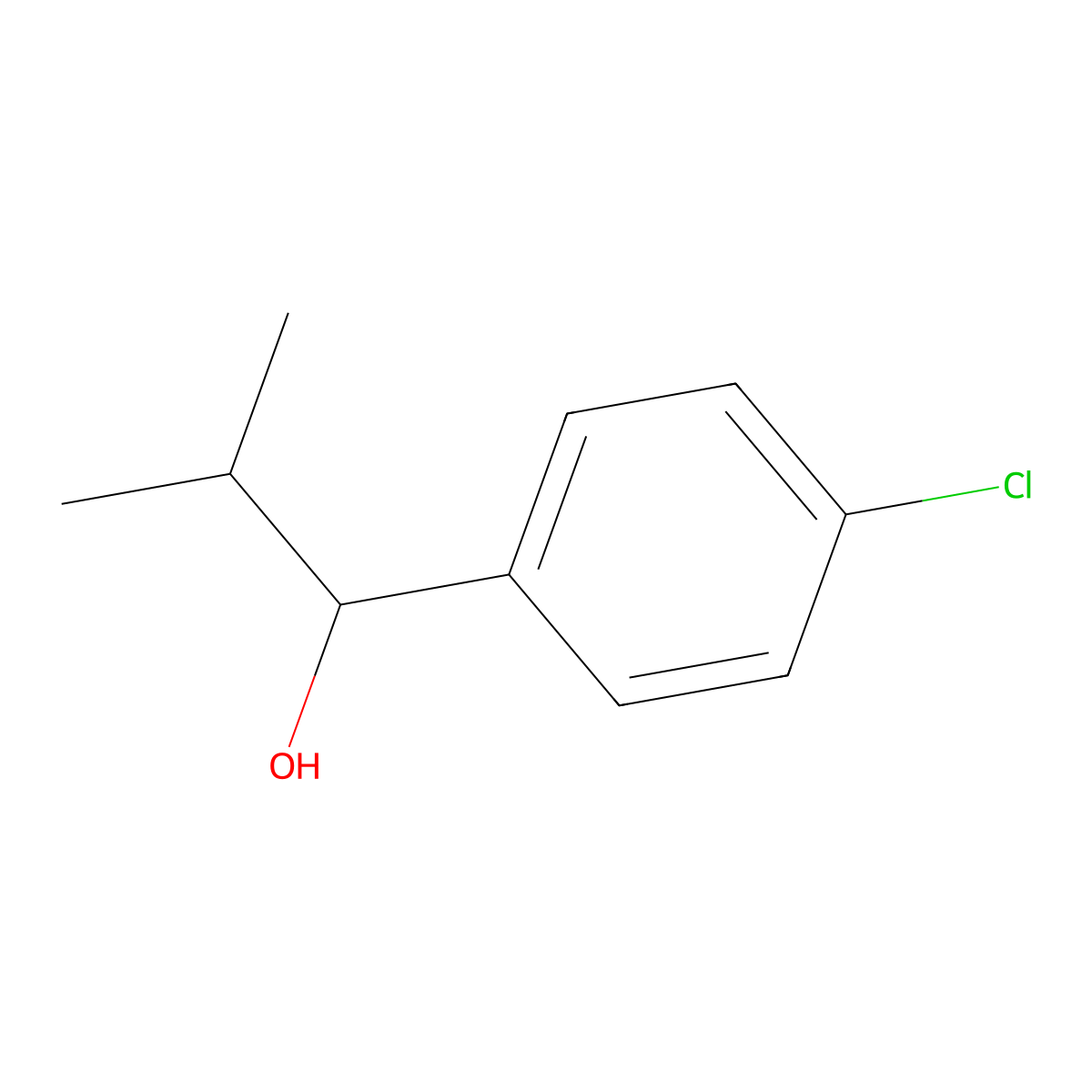 Benzenemethanol, 4-chloro-alpha-(1-methylethyl)- molecular structure, CAS 10400-18-7