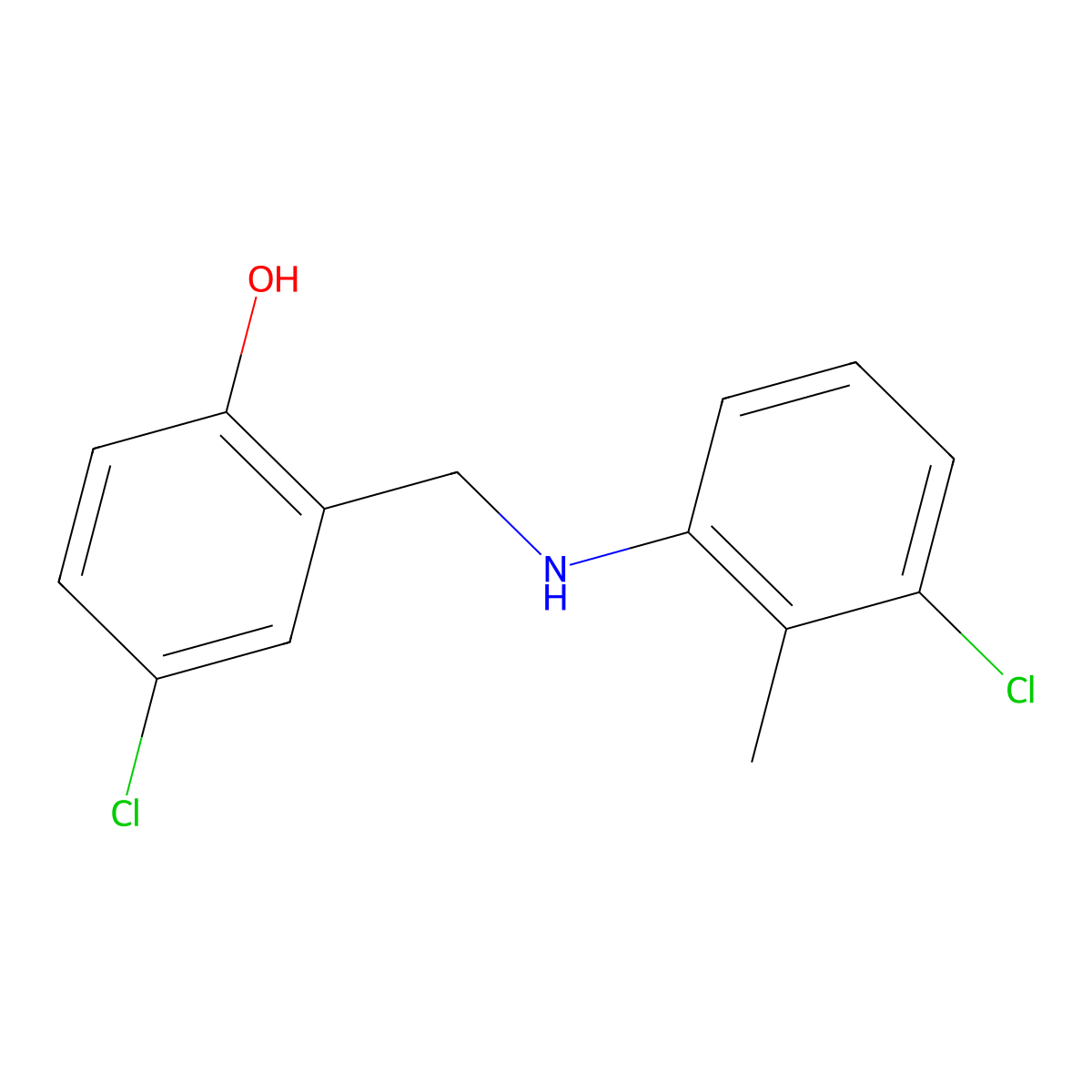 4-Chloro-2-{[(3-chloro-2-methylphenyl)amino]methyl}phenol molecular structure, CAS 1040002-25-2