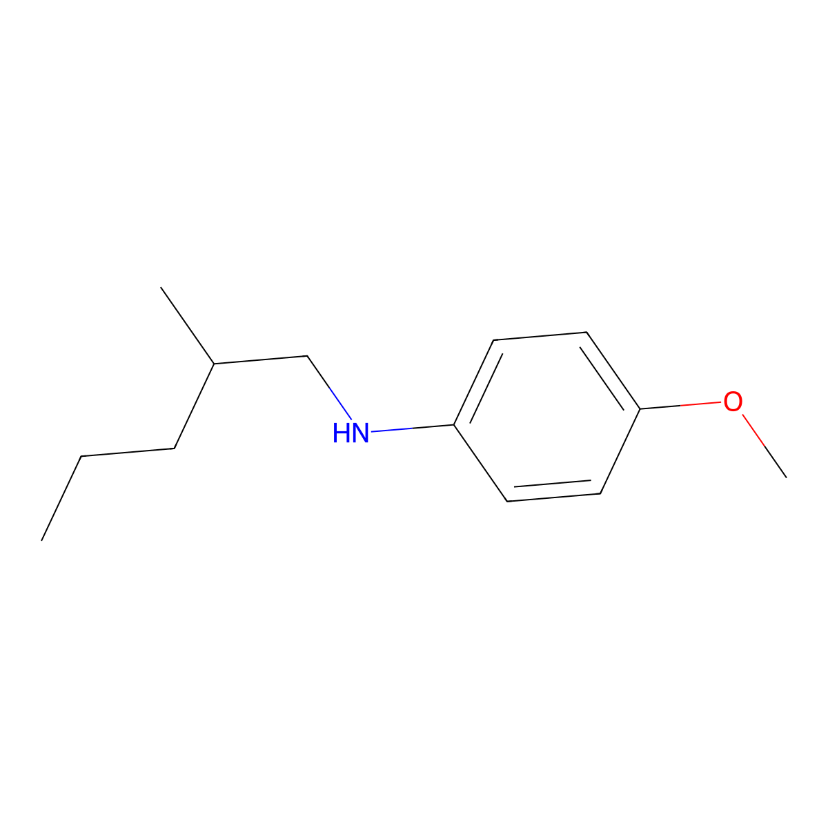 4-Methoxy-N-(2-methylpentyl)aniline molecular structure, CAS 1040002-95-6