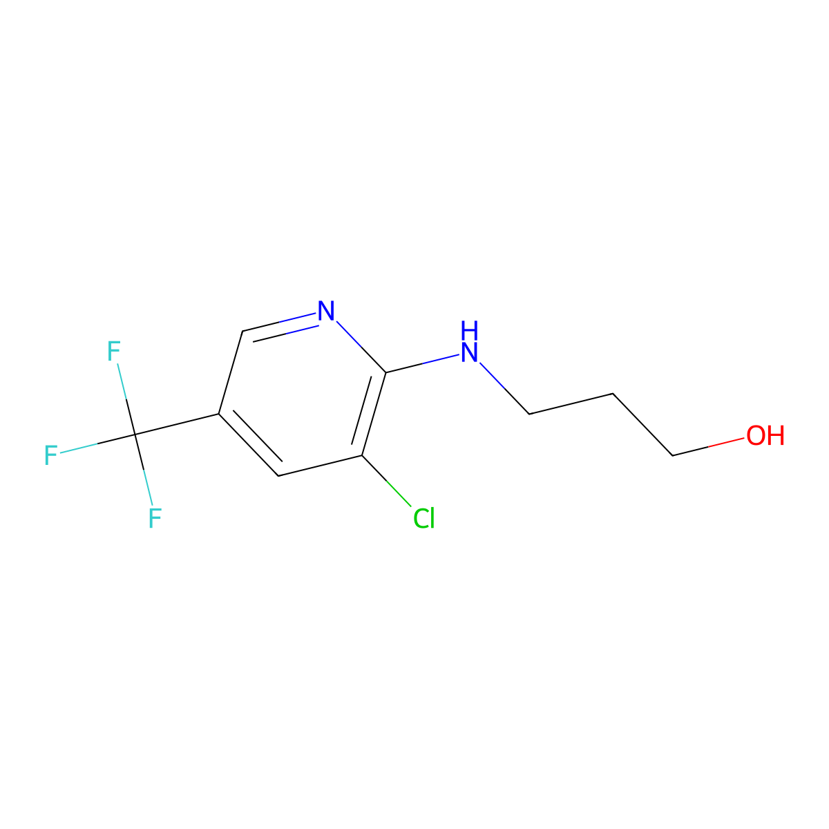 3-((3-Chloro-5-(trifluoromethyl)pyridin-2-yl)amino)propan-1-ol molecular structure, CAS 1040006-07-2