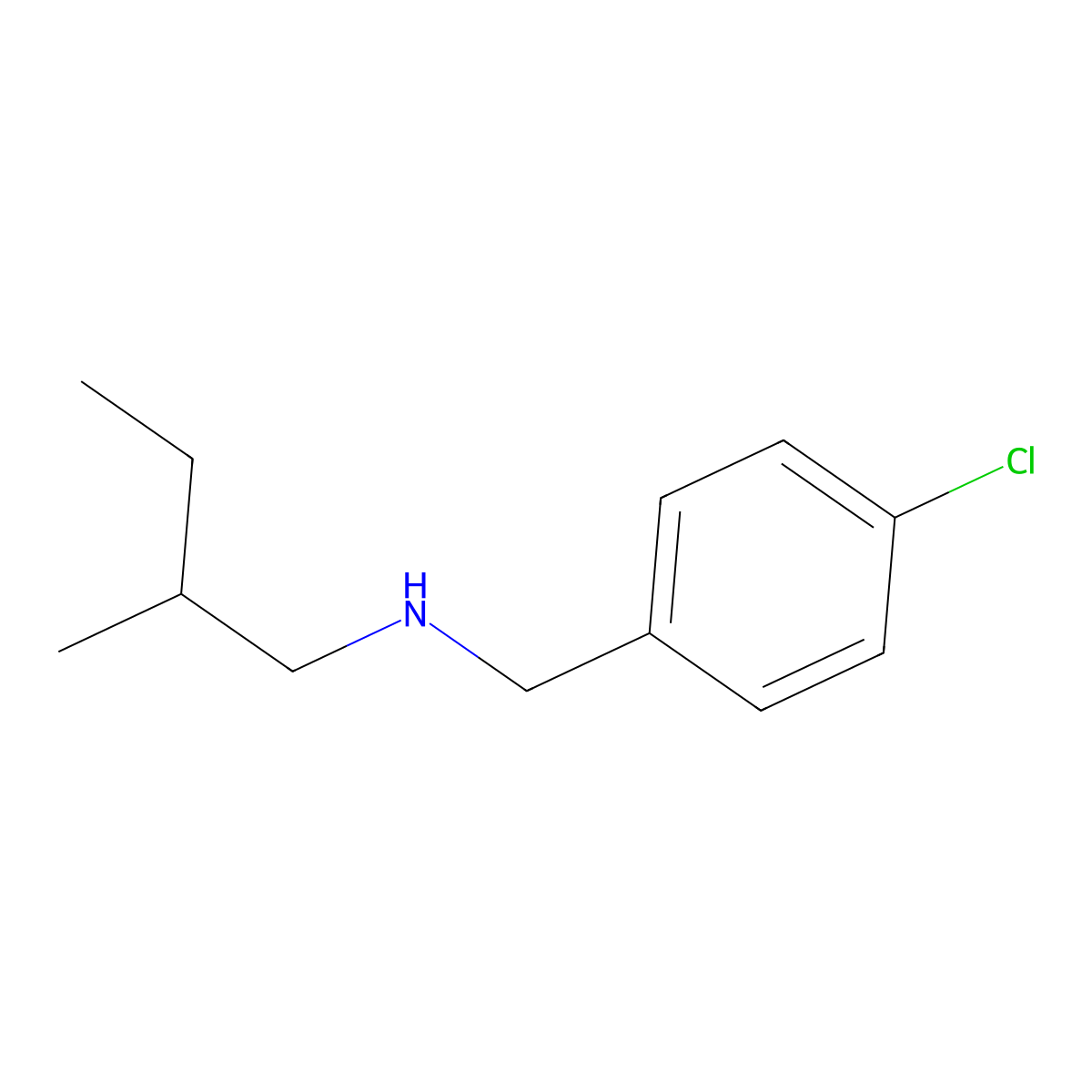 [(4-Chlorophenyl)methyl](2-methylbutyl)amine molecular structure, CAS 1040007-51-9