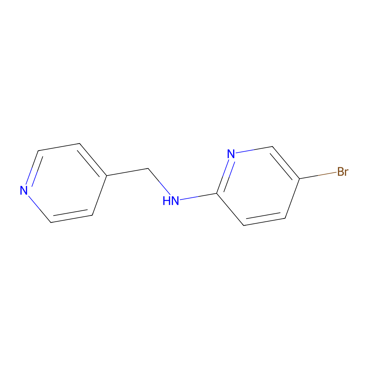 5-bromo-N-(pyridin-4-ylmethyl)pyridin-2-amine molecular structure, CAS 1040008-79-4