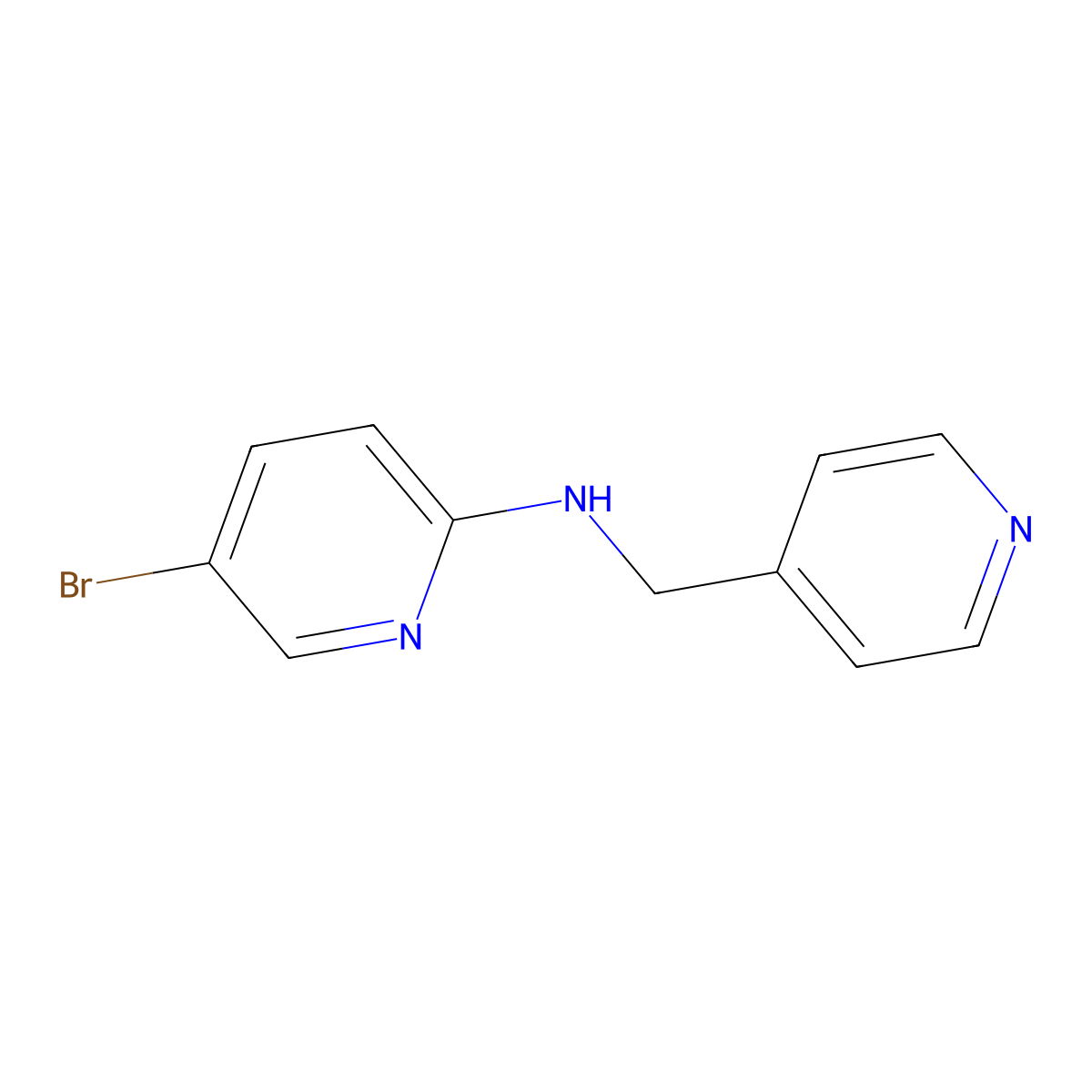 5-bromo-N-(pyridin-4-ylmethyl)pyridin-2-amine molecular structure, CAS 1040008-79-4