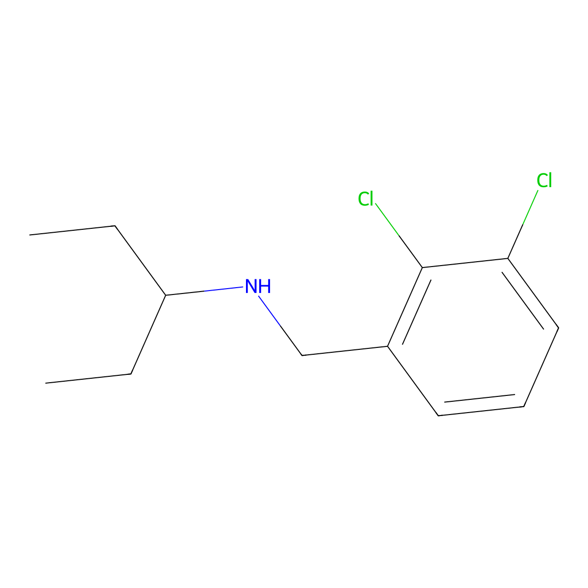 [(2,3-Dichlorophenyl)methyl](pentan-3-yl)amine molecular structure, CAS 1040011-80-0
