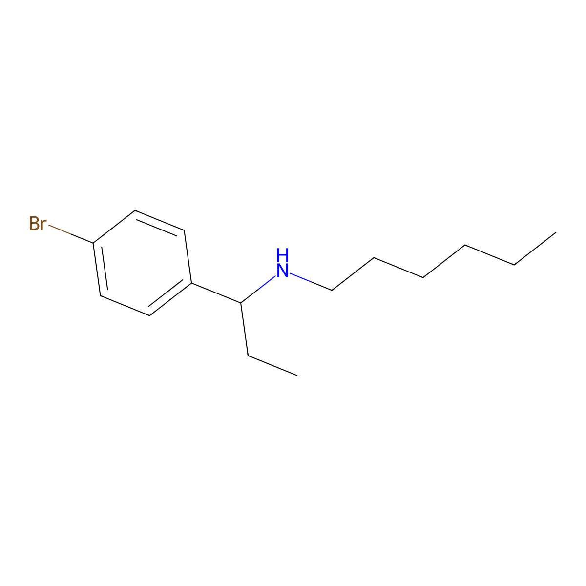 [1-(4-Bromophenyl)propyl](hexyl)amine molecular structure, CAS 1040013-28-2