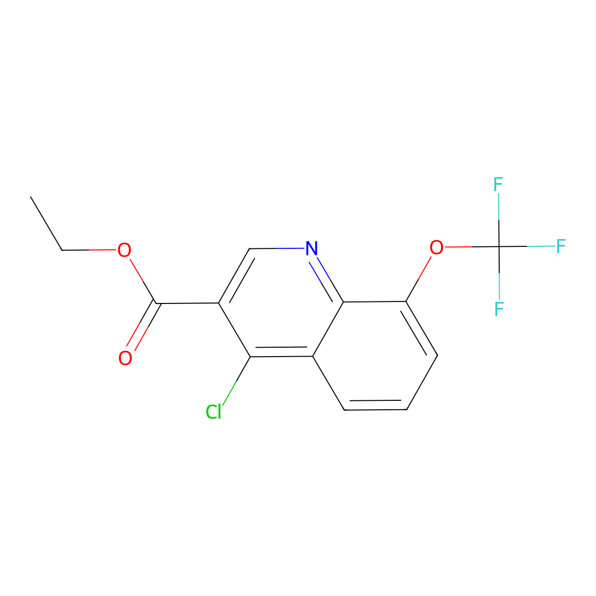 4-Chloro-8-(trifluoromethoxy)quinoline-3-carboxylic acid ethyl ester molecular structure, CAS 1040013-63-5