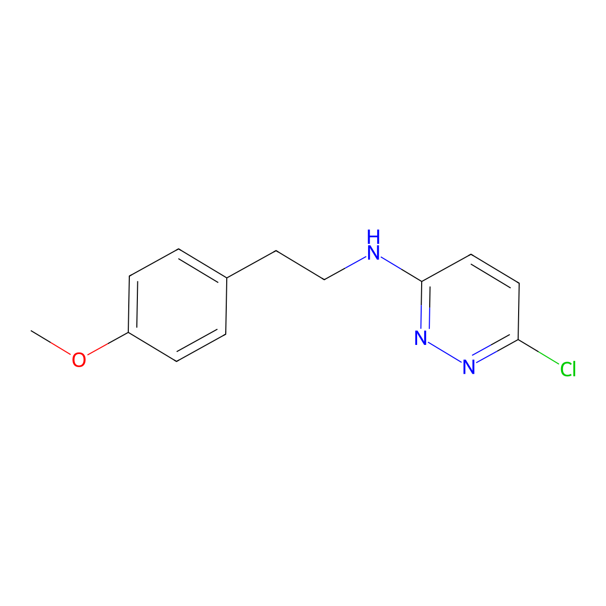 6-chloro-N-[2-(4-methoxyphenyl)ethyl]pyridazin-3-amine molecular structure, CAS 1040013-91-9