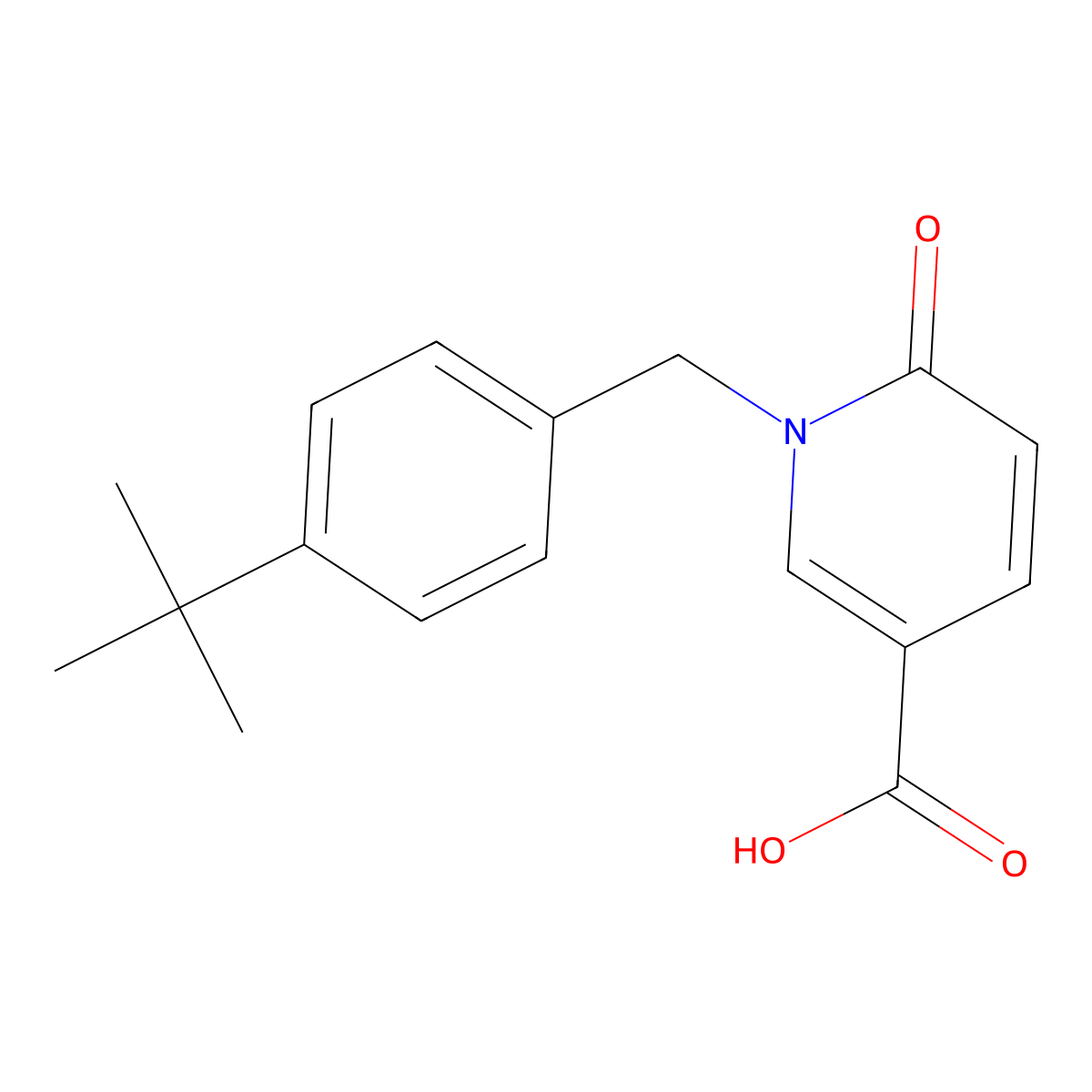 1-(4-(tert-Butyl)benzyl)-6-oxo-1,6-dihydropyridine-3-carboxylic acid molecular structure, CAS 1040016-25-8