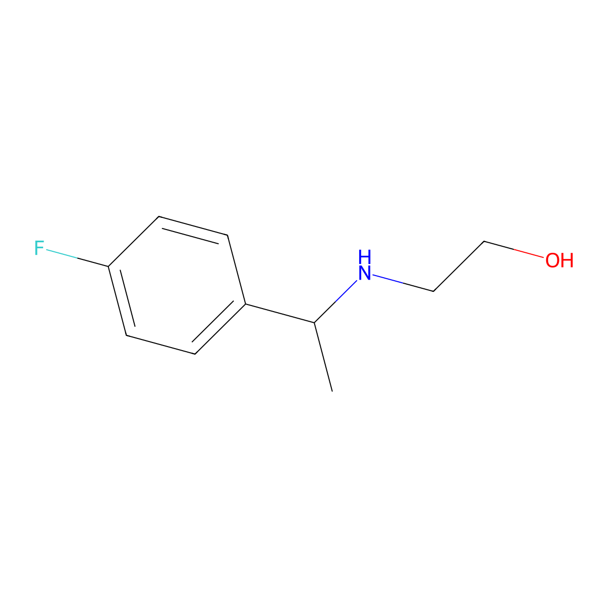 2-[1-(4-Fluoro-phenyl)-ethylamino]-ethanol molecular structure, CAS 1040016-38-3