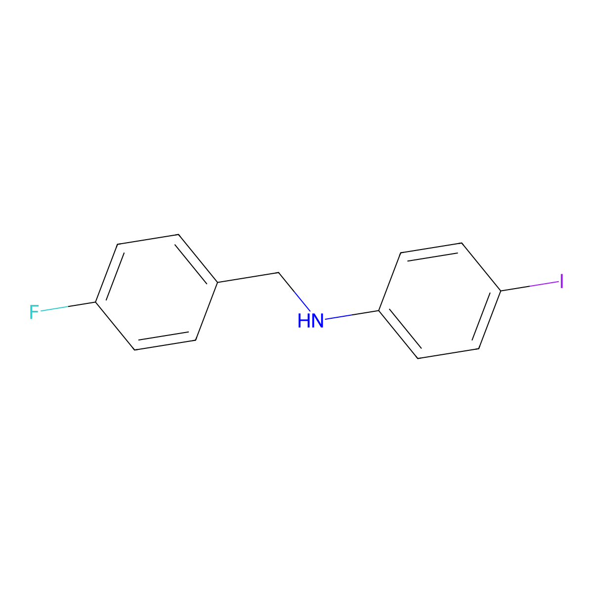 N-(4-Fluorobenzyl)-4-iodoaniline molecular structure, CAS 1040018-16-3