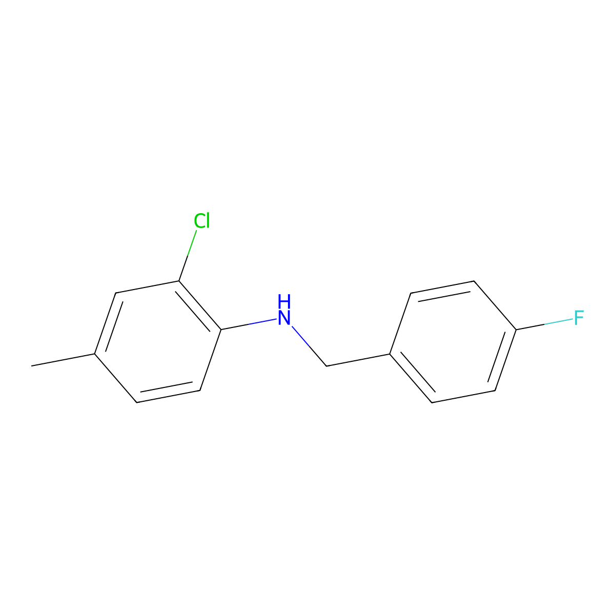 2-Chloro-N-(4-fluorobenzyl)-4-methylaniline molecular structure, CAS 1040018-75-4