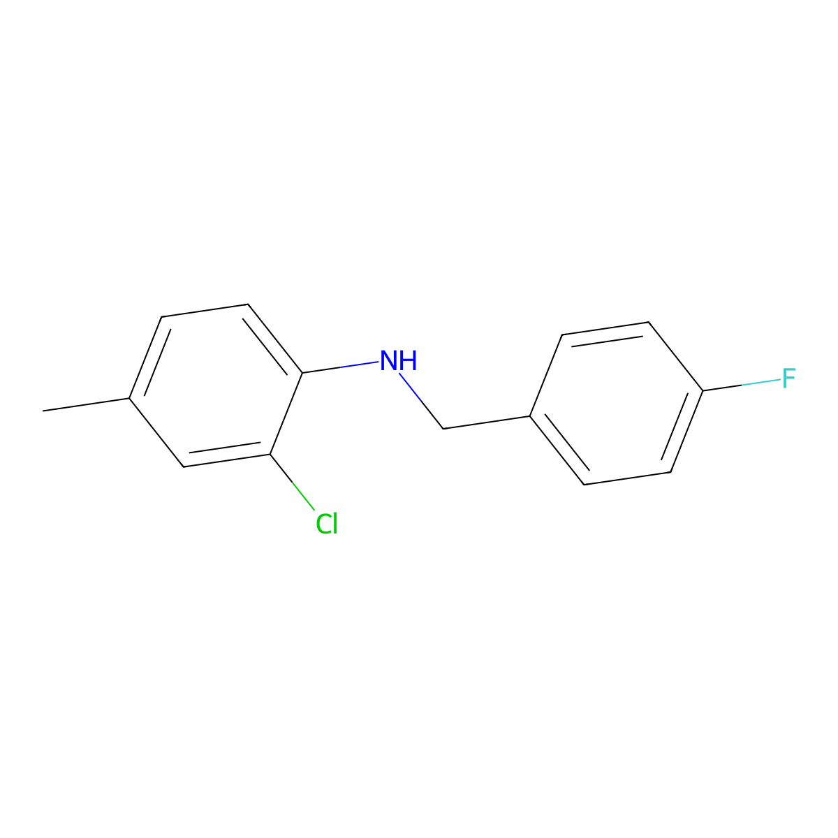 2-Chloro-N-(4-fluorobenzyl)-4-methylaniline molecular structure, CAS 1040018-75-4