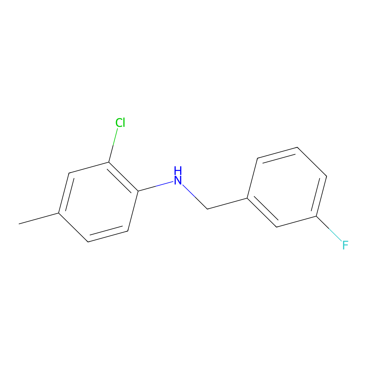 2-Chloro-N-(3-fluorobenzyl)-4-methylaniline molecular structure, CAS 1040019-02-0